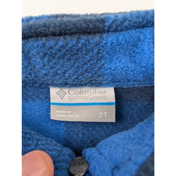 Columbia Youth Boys 2T Zing III Fleece Jacket - Mountain Blue Check - Picture 4 of 6